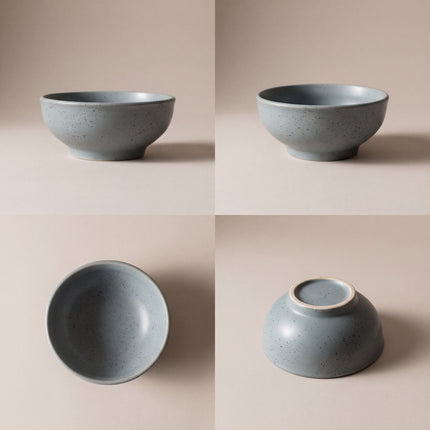 7 inch Round Bowl ( Grey Matte Black Specks )