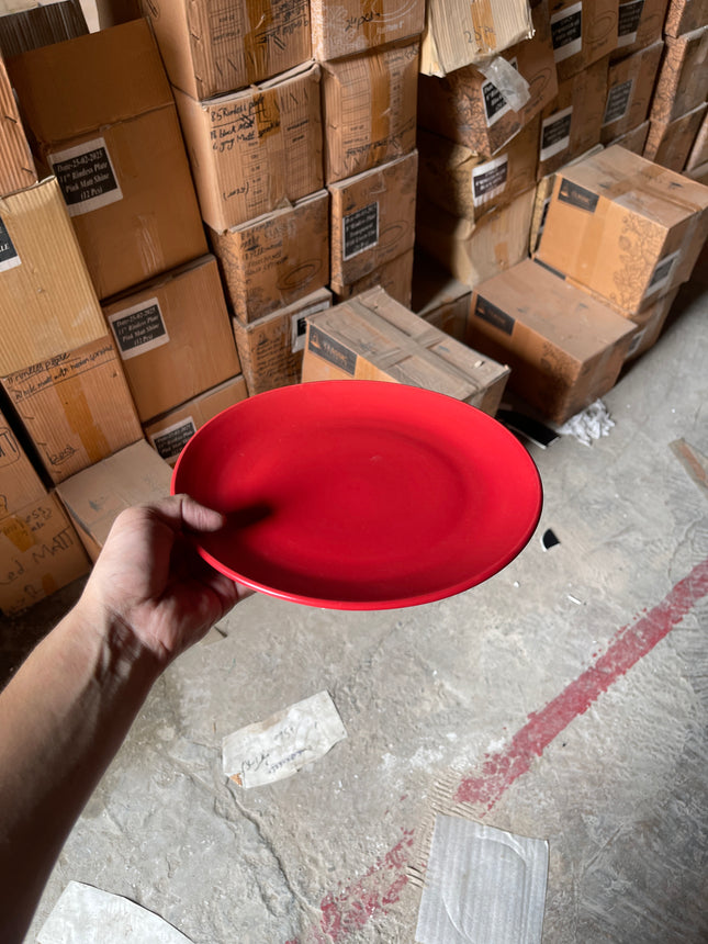 Leftover 10 inch Rimless Plate ( Red Matte )