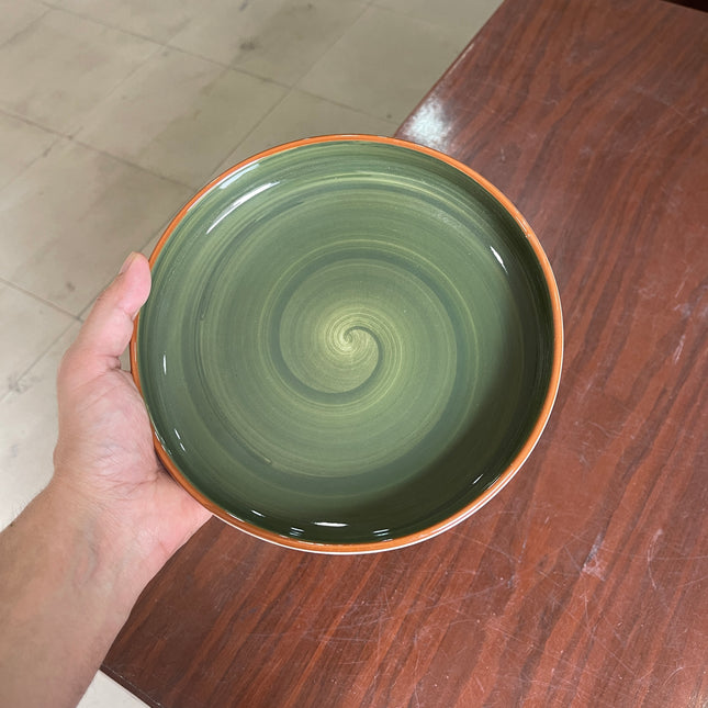 Leftover 8 inch Deep Classic Plate ( Dark Green Colorline )
