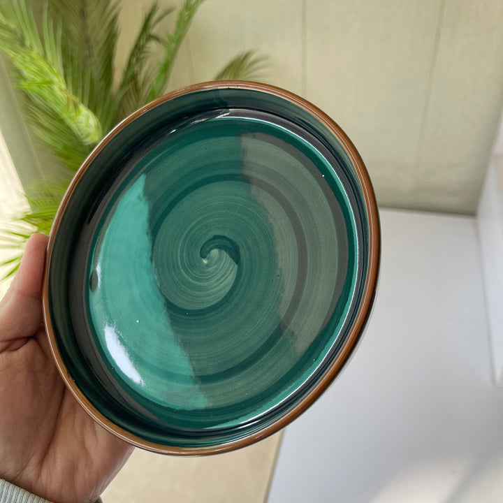 Leftover 6 inch Classic Plate ( Peacock Green Colorline )