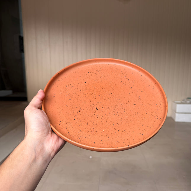 Leftover 10 inch Lite Classic Plate ( Terracotta matte with black specks )