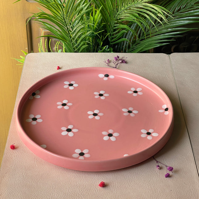 10 inch Classic Plate ( Pink Matte Floral )