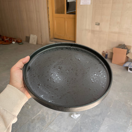 Leftover 10 inch Classic Plate ( Black Matte with Glossy Black Specks )