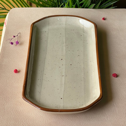 11.5"x6" YM Rectangular Platter ( Grey Colorline )