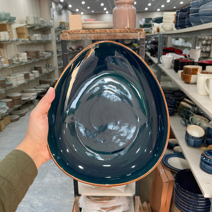 Leftover 11"x9" Triangular Platter ( Peacock Green )