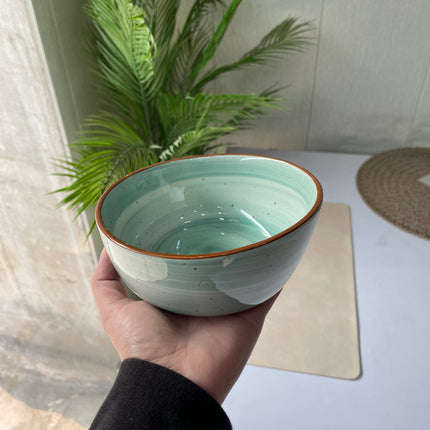 Leftover 6 inch Curved Cut Bowl ( Teal Colorline )