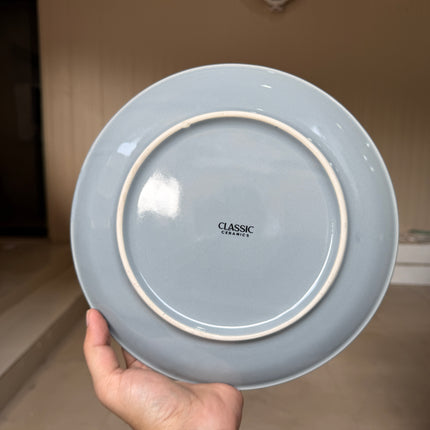 Leftover 10 inch Rimless Plate ( Glossy Grey with Red Specks )