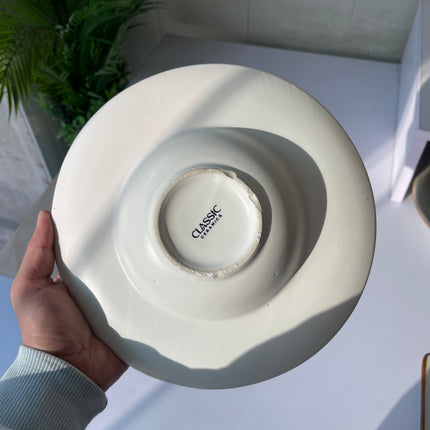 Leftover 9.5 inch Pasta Plate ( White Matte with Black Specks )