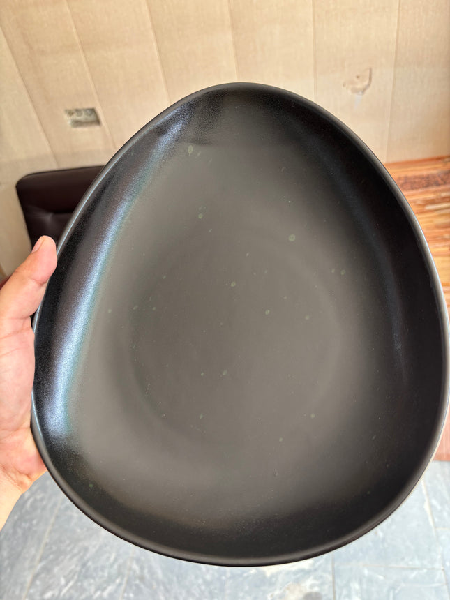 Leftover 11"x9" Triangular Platter ( Textured Black Matte )