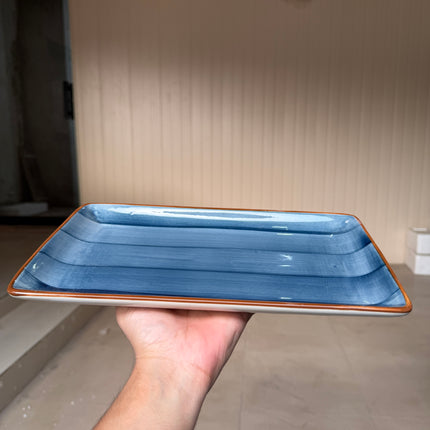 Leftover 12"x7" inch Rectangular Platter ( Cobalt Blue Colorline )