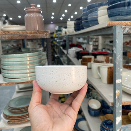 Leftover 5 inch Single Serving Bowl ( White Matt Black Specks )