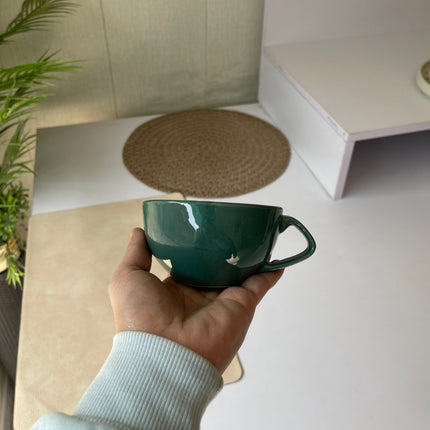 Leftover D Handle Coffee Cup Large ( Glossy Jade Green ) ( 330 ml )