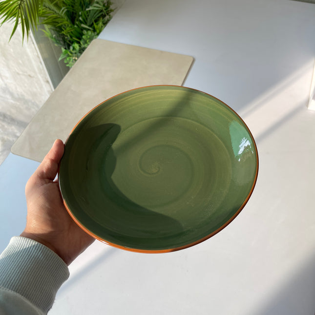 Leftover 8.5 inch Rimless Plate ( Dark Green Colorline )