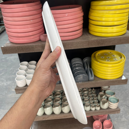 Leftover Oval Serving Platter ( 15"x5" White Matt With Black Specks )