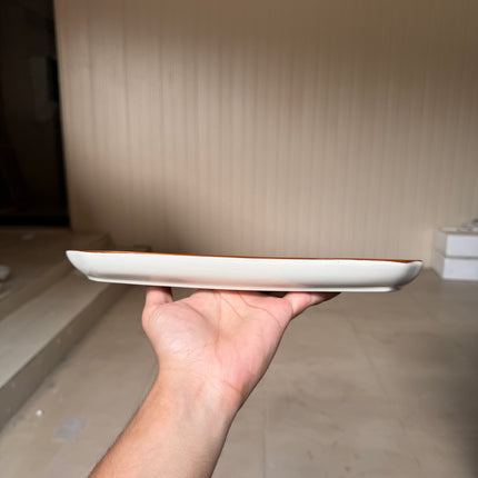 leftover 11.5"x6" YM Rectangular Platter ( Pink Colorline )