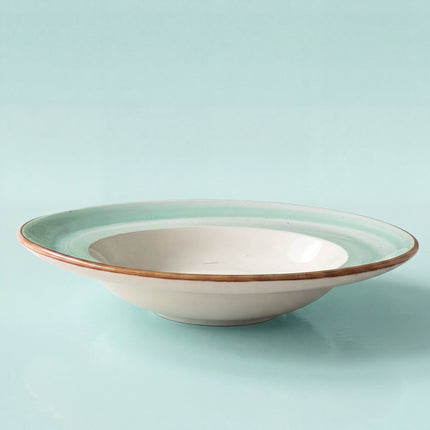 9 inch Deep wide plate ( Teal Colorline )