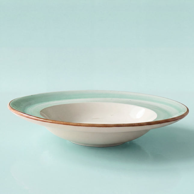 9 inch Deep wide plate ( Teal Colorline )