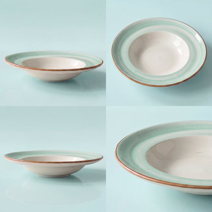 9 inch Deep wide plate ( Teal Colorline )
