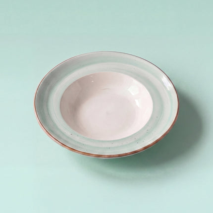 9 inch Deep wide plate ( Teal Colorline )