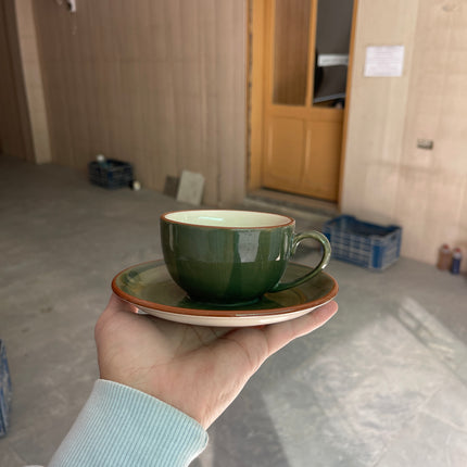 Leftover WM Cup Saucer Set ( Dark Green Colorline ) 6 cups 6 saucers ( 220ml )