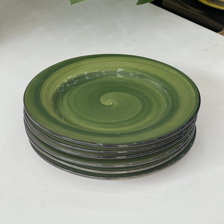 Leftover 8 inch Flat Plate (  Dark Green ) ( Set of 6 ) ( Super Discounted )
