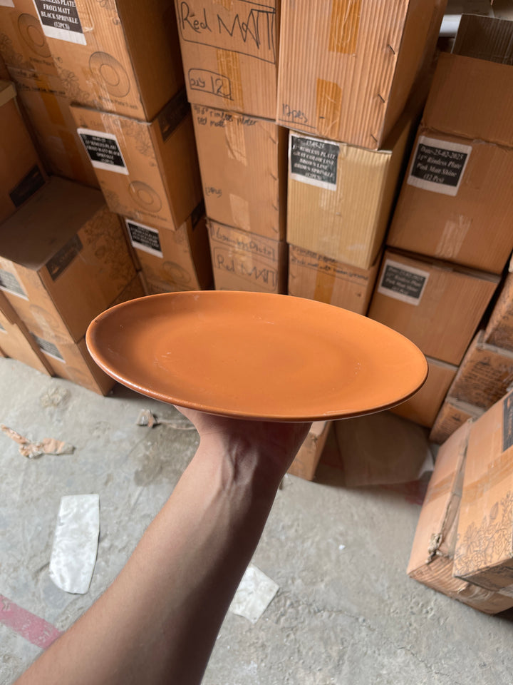 Leftover 10 inch Rimless Plate ( Terracotta Matte )