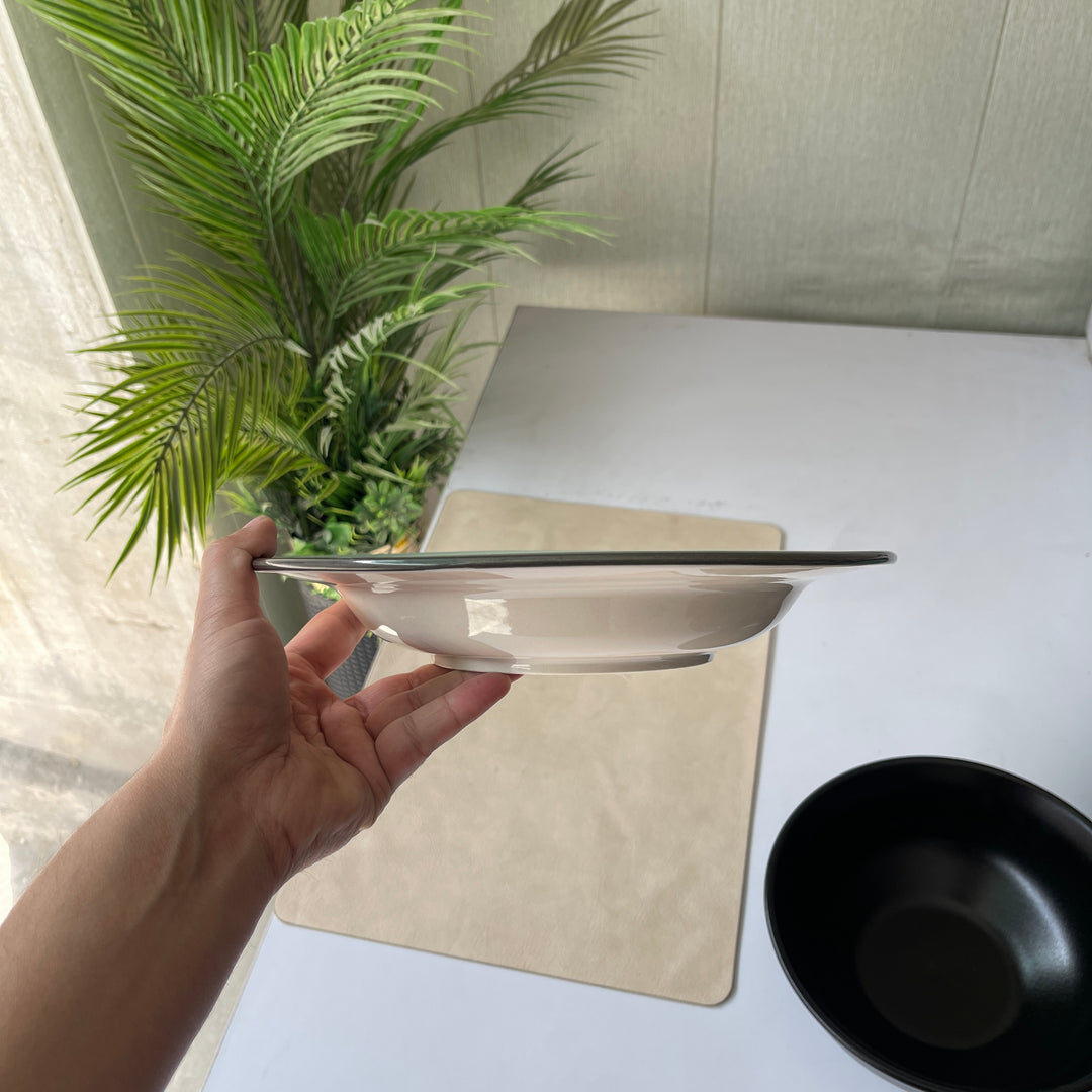 Leftover 10 inch Deep plate ( Breeze with black rim )