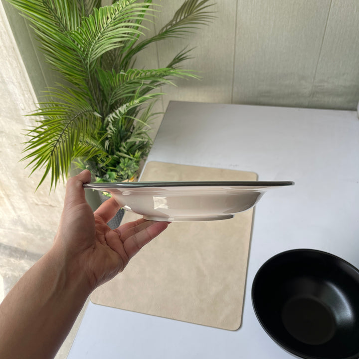 Leftover 10 inch Deep plate ( Breeze with black rim )