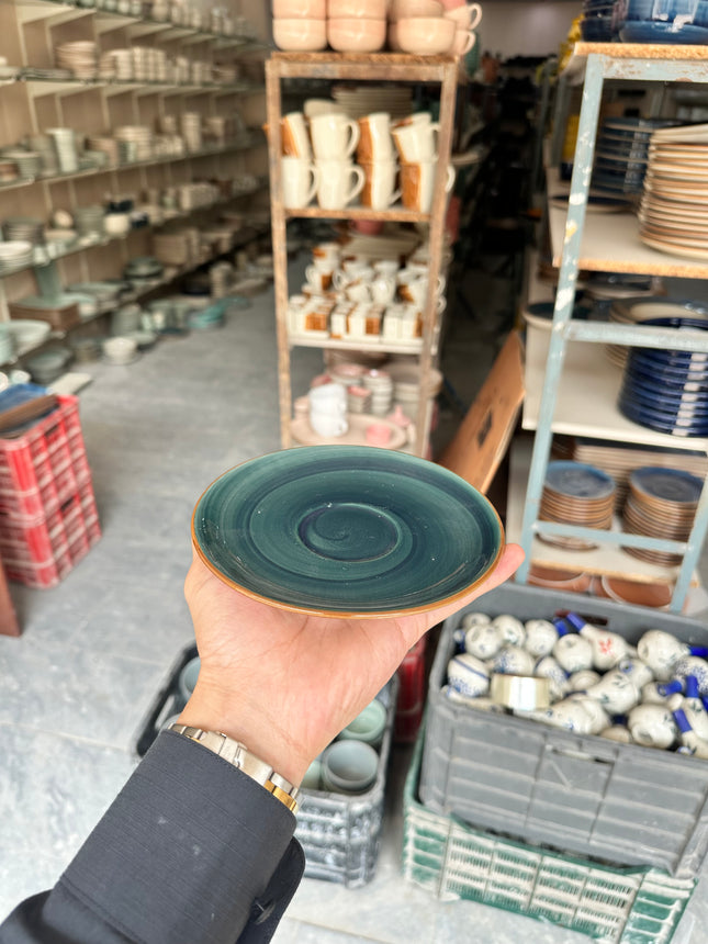 Leftover 6 inch NH Saucer ( Peacock Green Colorline )