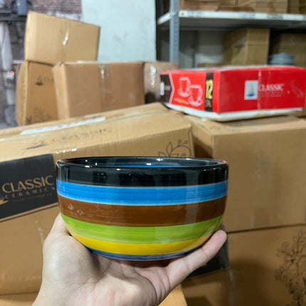 Leftover 6 inch Noodle Bowl ( Blue Multi Colorline )