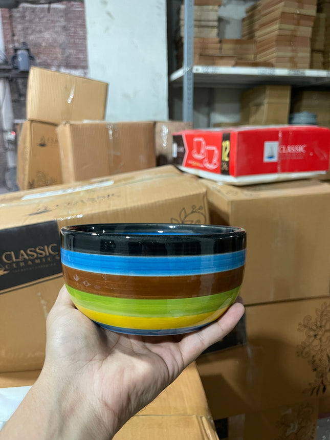 Leftover 6 inch Noodle Bowl ( Blue Multi Colorline )