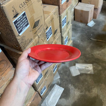 Leftover 8 inch Flat Plate with Rim ( Red Matte )
