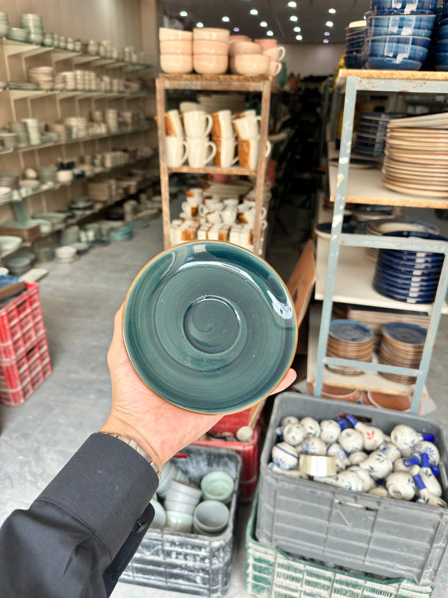 Leftover 6 inch NH Saucer ( Peacock Green Colorline )