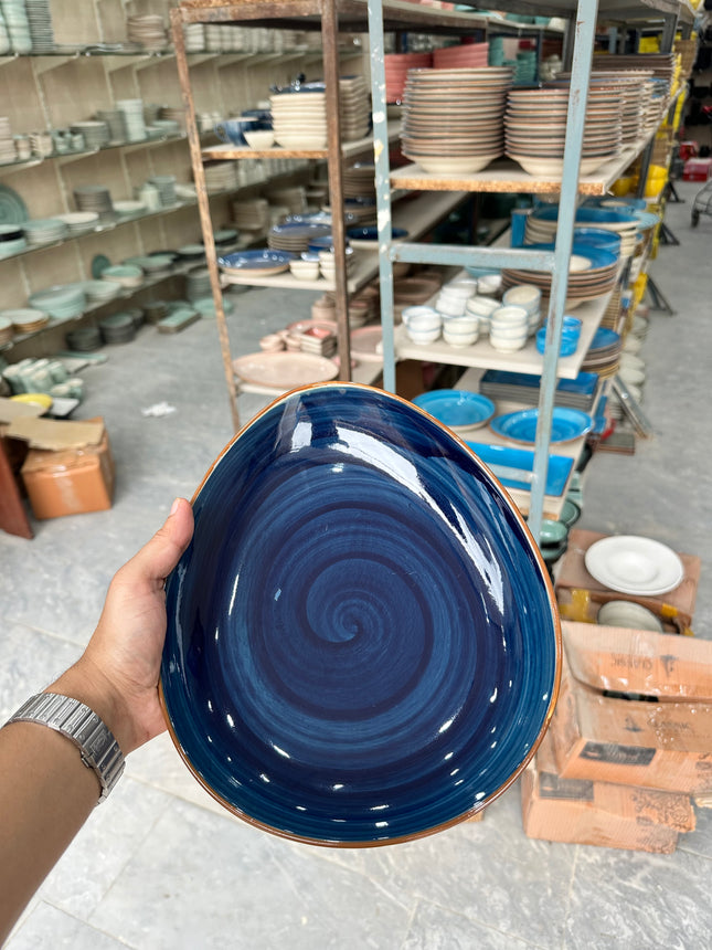 Leftover 11"x9" Triangular Platter ( Cobalt Blue Colorline )