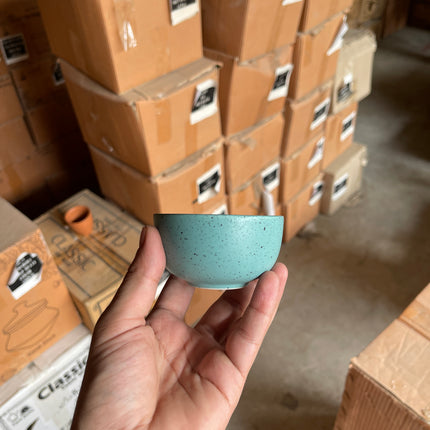 Leftover Round Ramekin Large ( Firozi Matte with Black Specks )