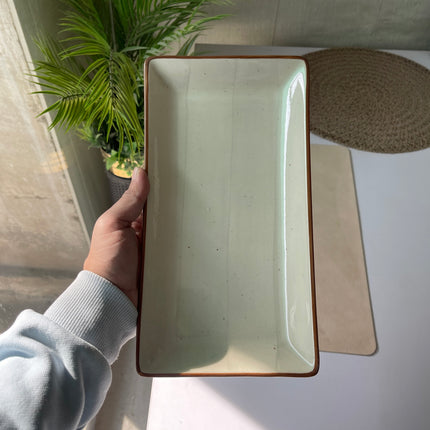 leftover 11.5"x6" Rectangular Platter ( Grey Colorline )