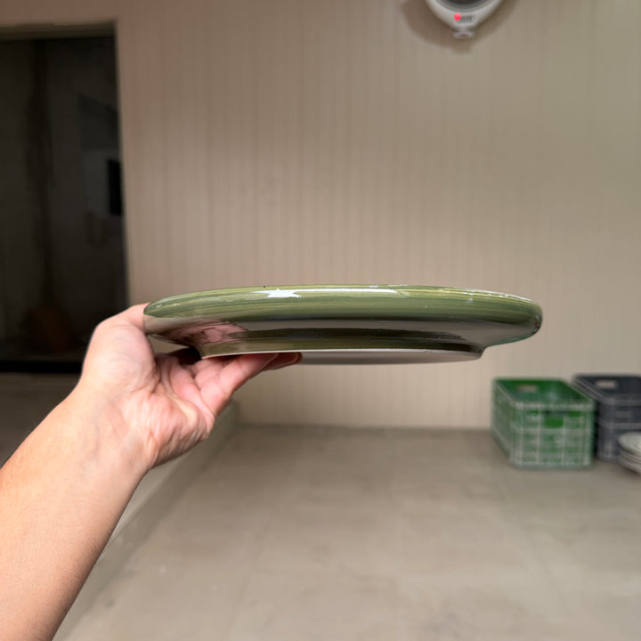 Leftover 10 inch Lite Classic Plate ( Outer Dark Green Colorline )