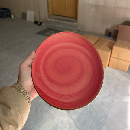 Leftover 11 inch Rimless Rice Dish ( Red Colorline )