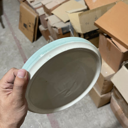 Leftover 8 inch Classic Plate ( Teal Colorline with Black line )