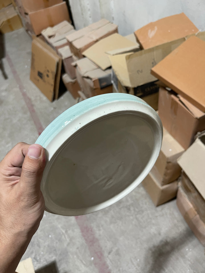 Leftover 8 inch Classic Plate ( Breeze with black rim )
