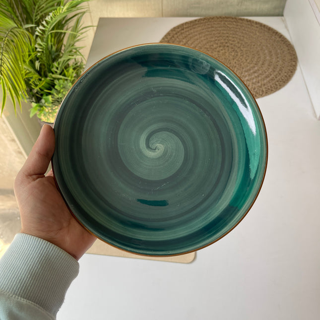 Leftover 8.5 inch Rimless Plate ( Peacock Green Colorline )