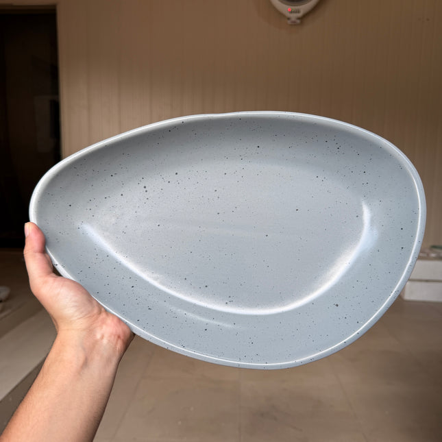 Leftover 15"x 8.5" German Platter ( Grey Matte with Black Specks )