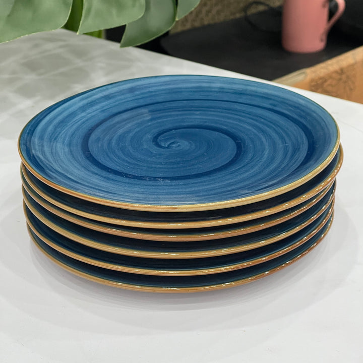 Leftover 8 inch Rimless Plate ( Indigo ) ( Set of 6 ) ( Super Discounted )