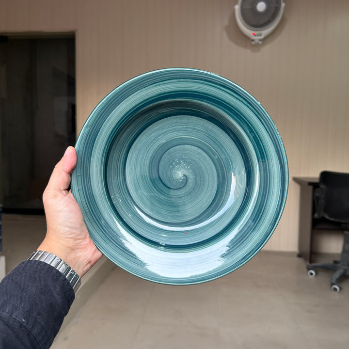 Leftover 10 inch Deep plate ( Peacock Green Colorline with Peacock green rim )
