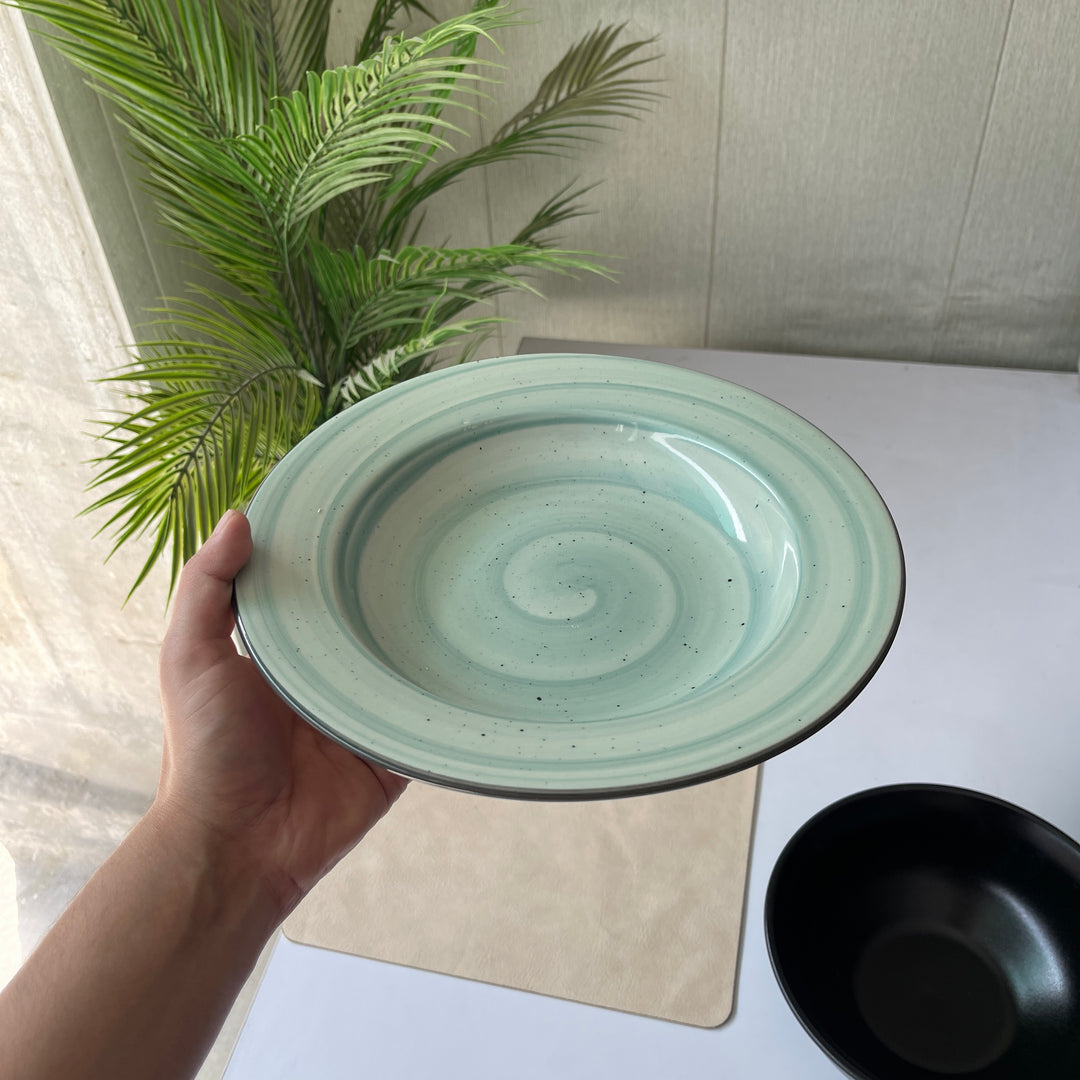 Leftover 10 inch Deep plate ( Breeze with black rim )