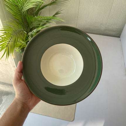 Leftover 9.5 inch Pasta Plate ( Dark Green Colorline with black rim )