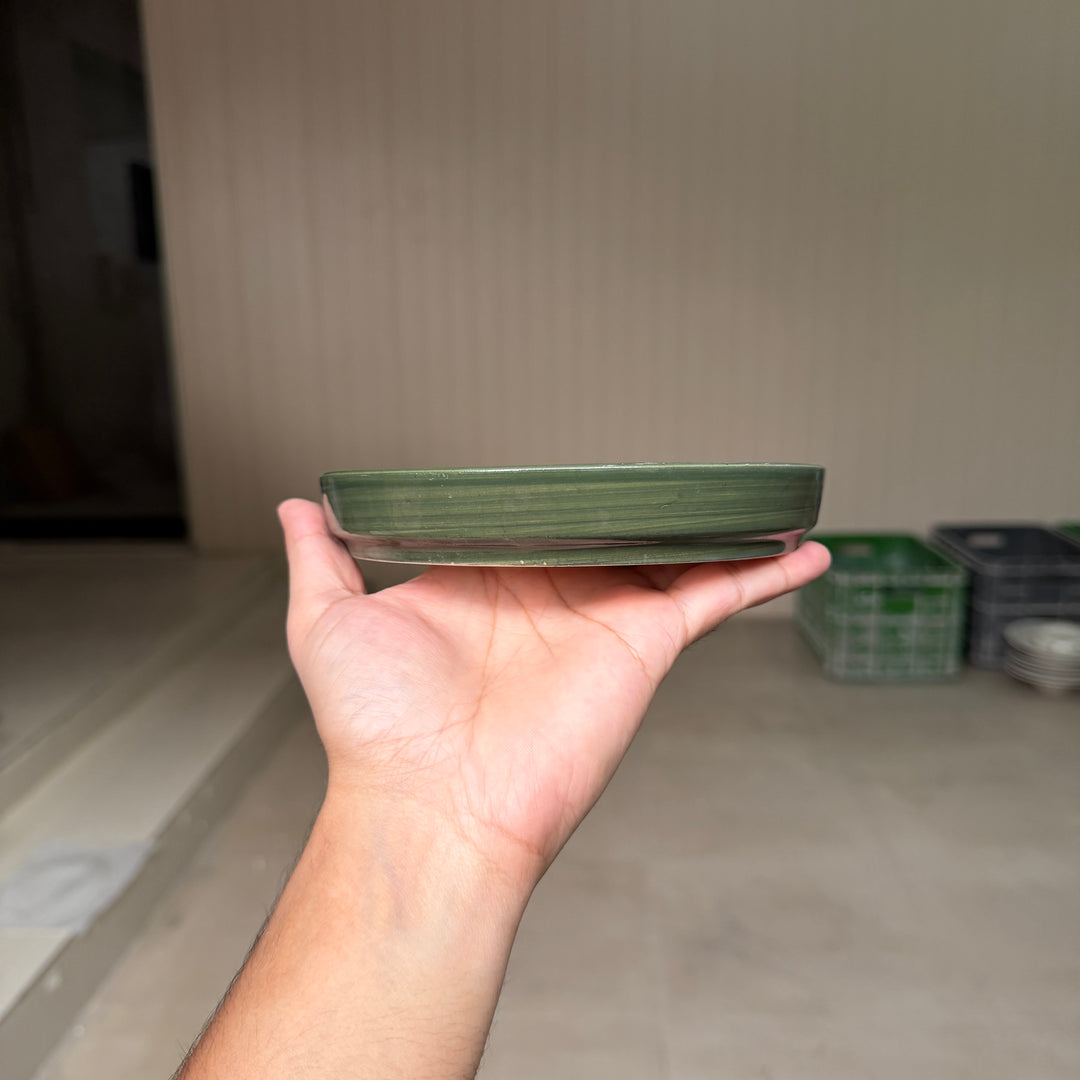 Leftover 6 inch Classic Plate ( Outer Dark Green Colorline )