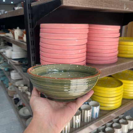 Leftover 7 inch Ripple Bowl ( Dark Green Colorline )
