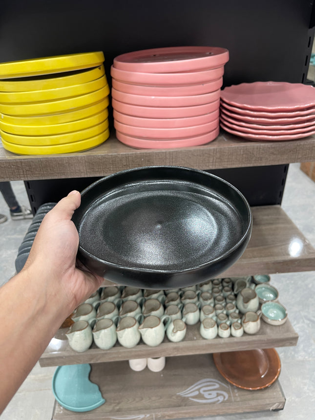 Leftover 8 inch Deep Classic Plate ( Textures Black Matte )