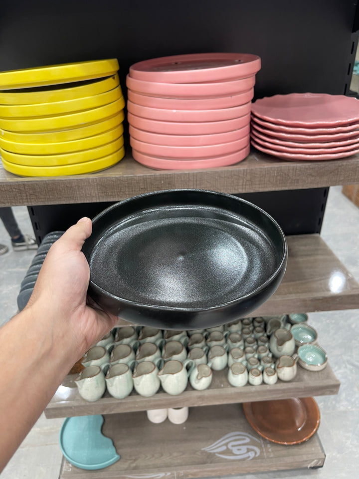 Leftover 8 inch Deep Classic Plate ( Textures Black Matte )